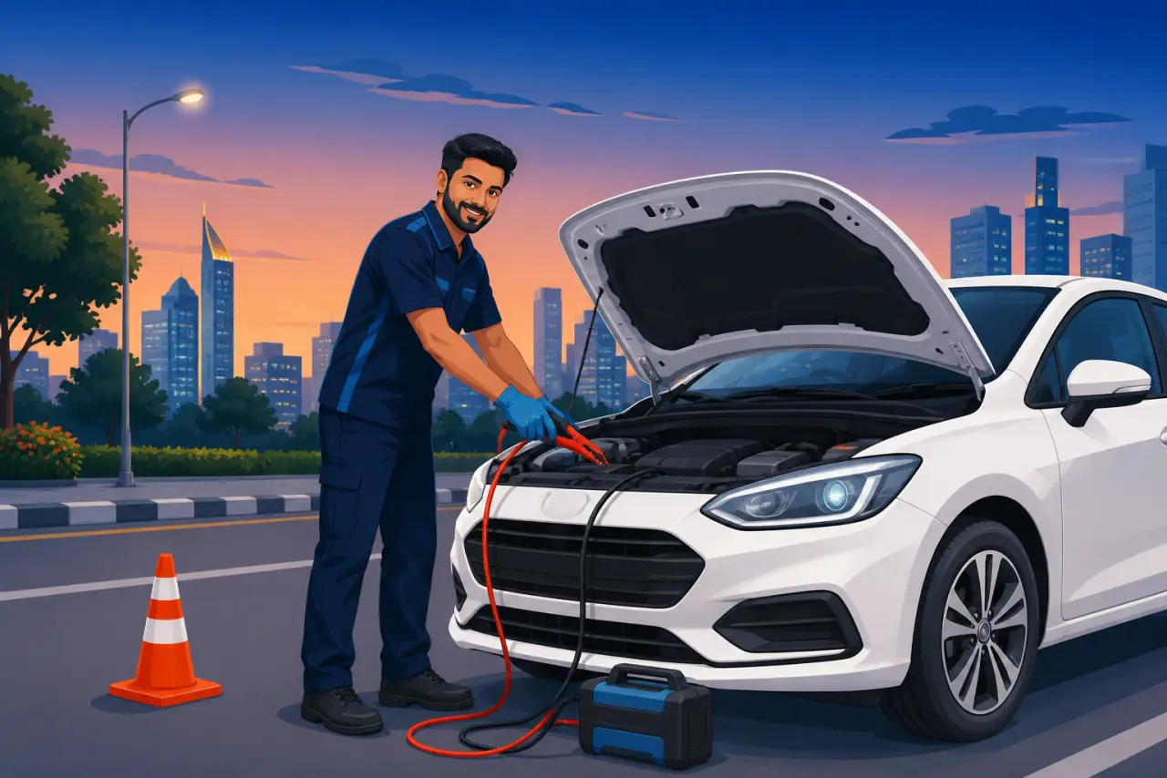 Car jumpstart and roadside assistance in Bangalore